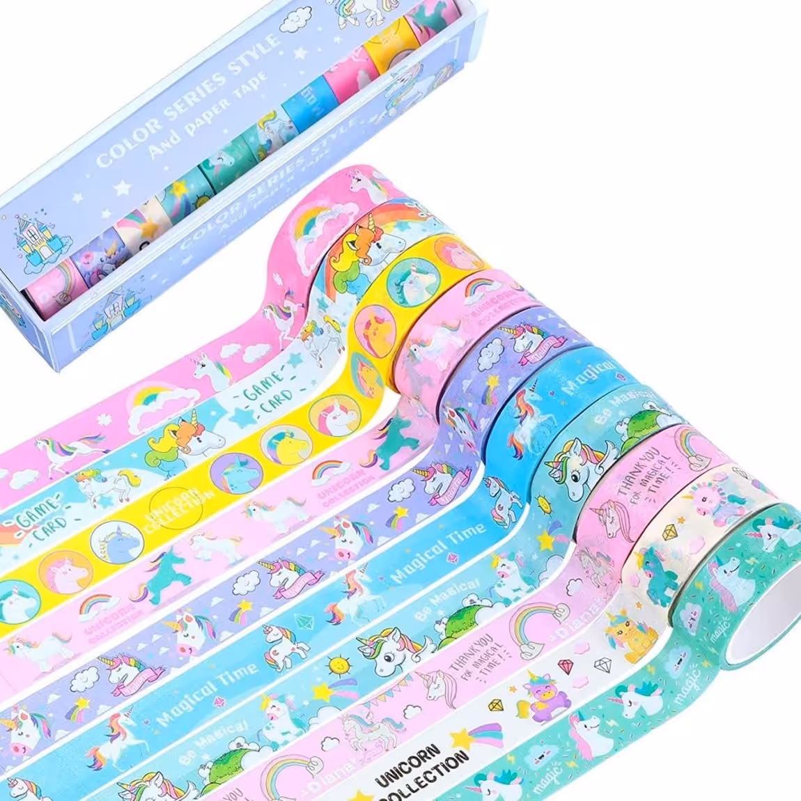 چسب واشی در رنگهای مختلف طرح یونیکورن پرطرفدار و دوستداشتنی 