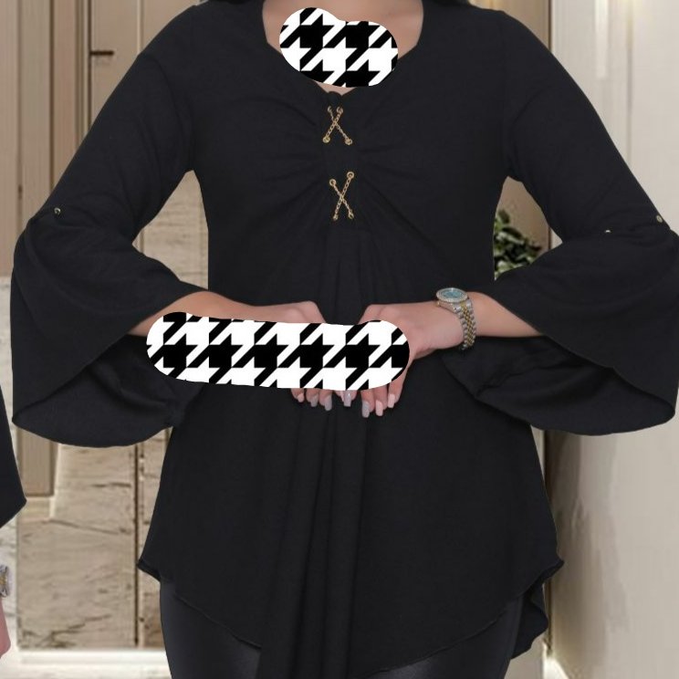 شومیز یقه باز آستین کلوش