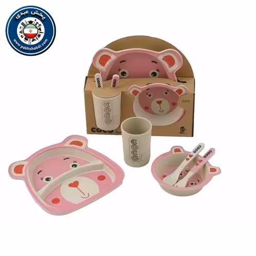 ست 5 تکه ظرف غذای بامبو