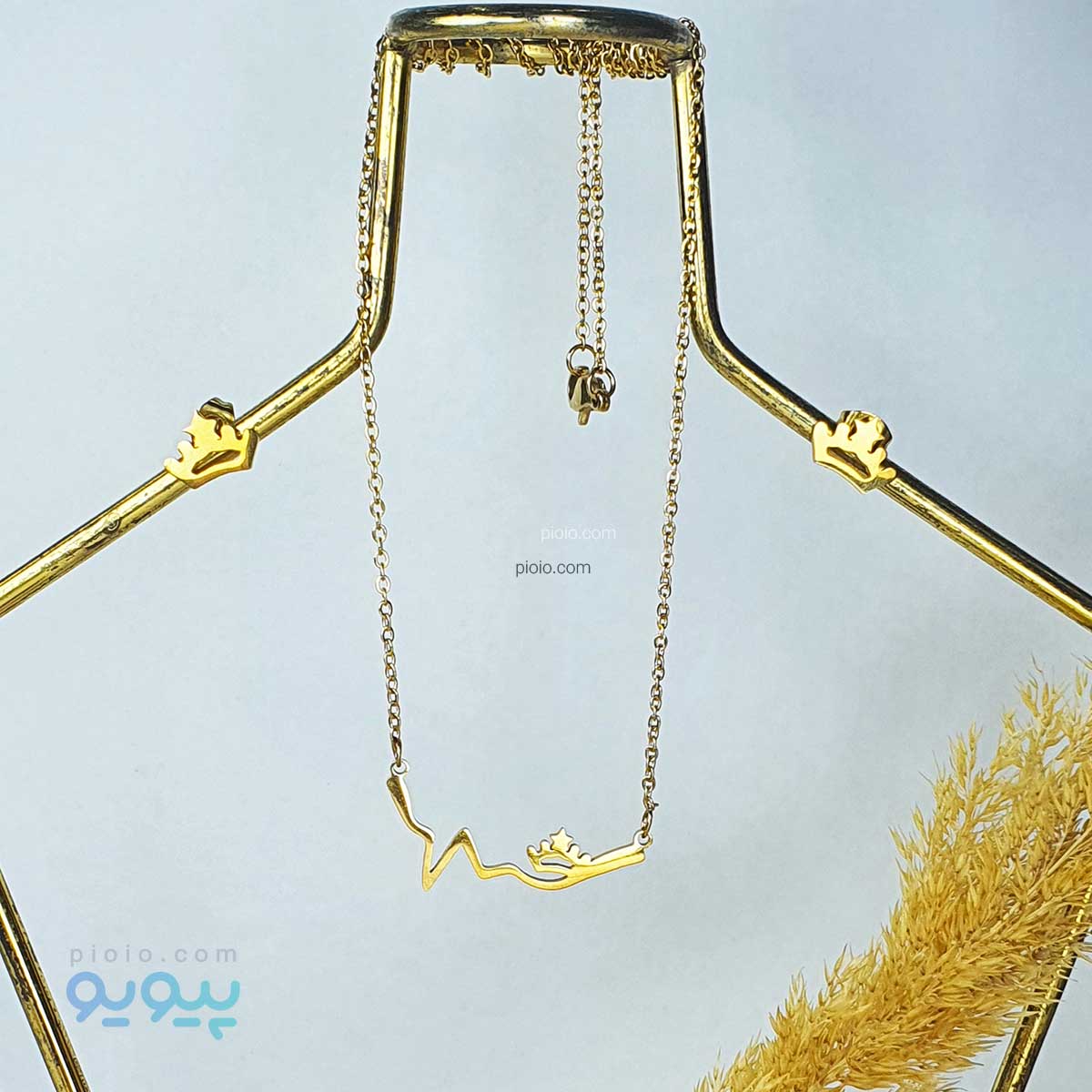 نیم ست گوشواره و گردنبند زنانه طرح تاج