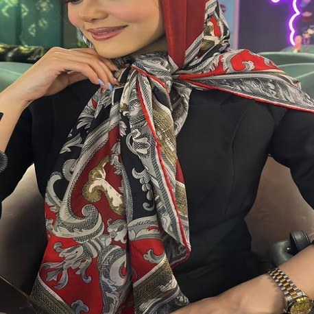 روسری ابریشم ژاکارد مجلسی 1 کد 62288