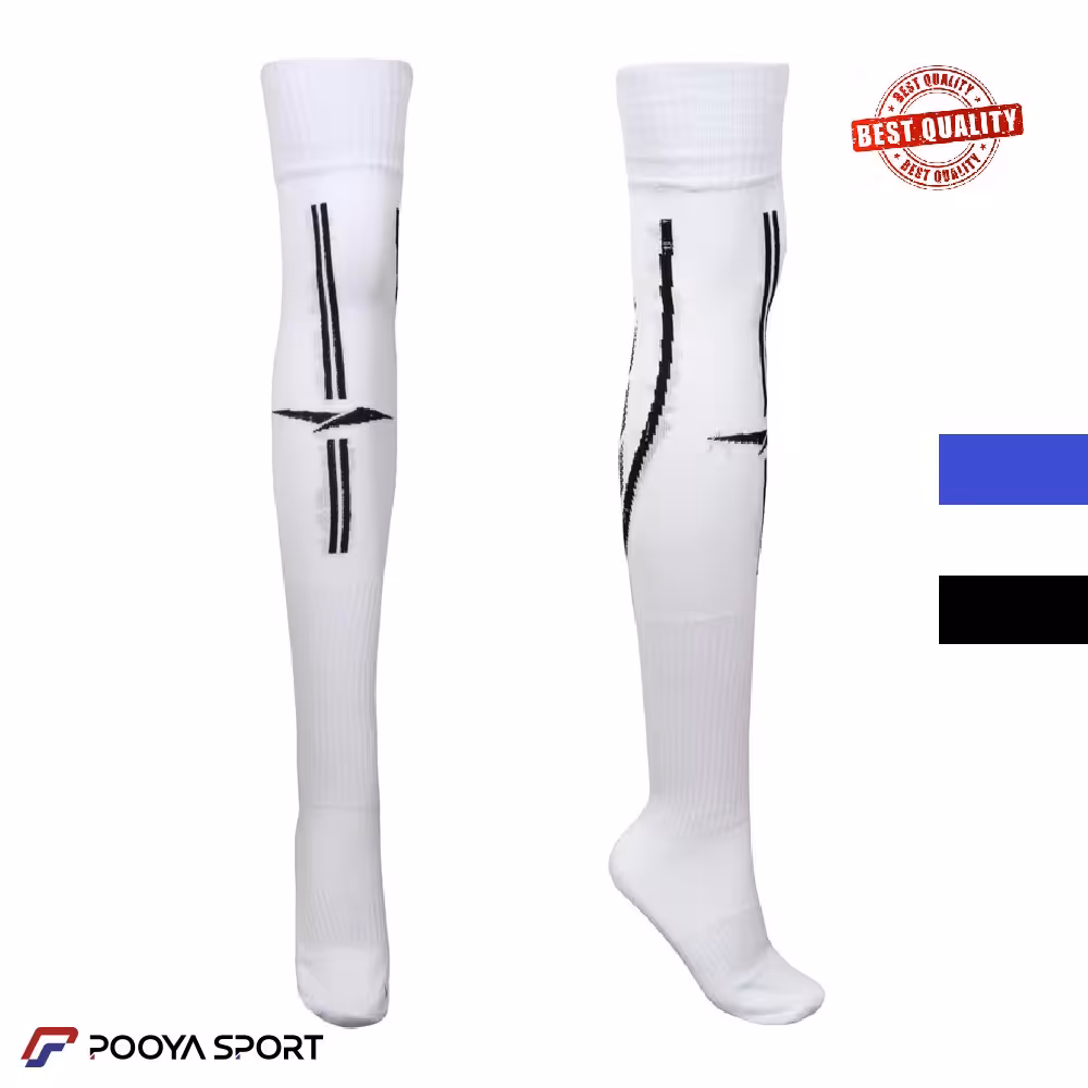 جوراب فوتبال ساق بلند حوله ای تمام کش کبریتی White