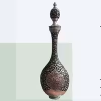 جفت تنگ قلمزنی طرح گل و مرغ