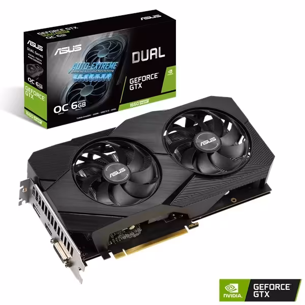 کارت گرافیک ایسوس مدل DUAL-GTX1660S-O6G-EVO با حافظه 6 گیگابایت