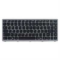 کیبورد لپ تاپ لنوو مدل IdeaPad Z400 مشکی با فریم نقره ای