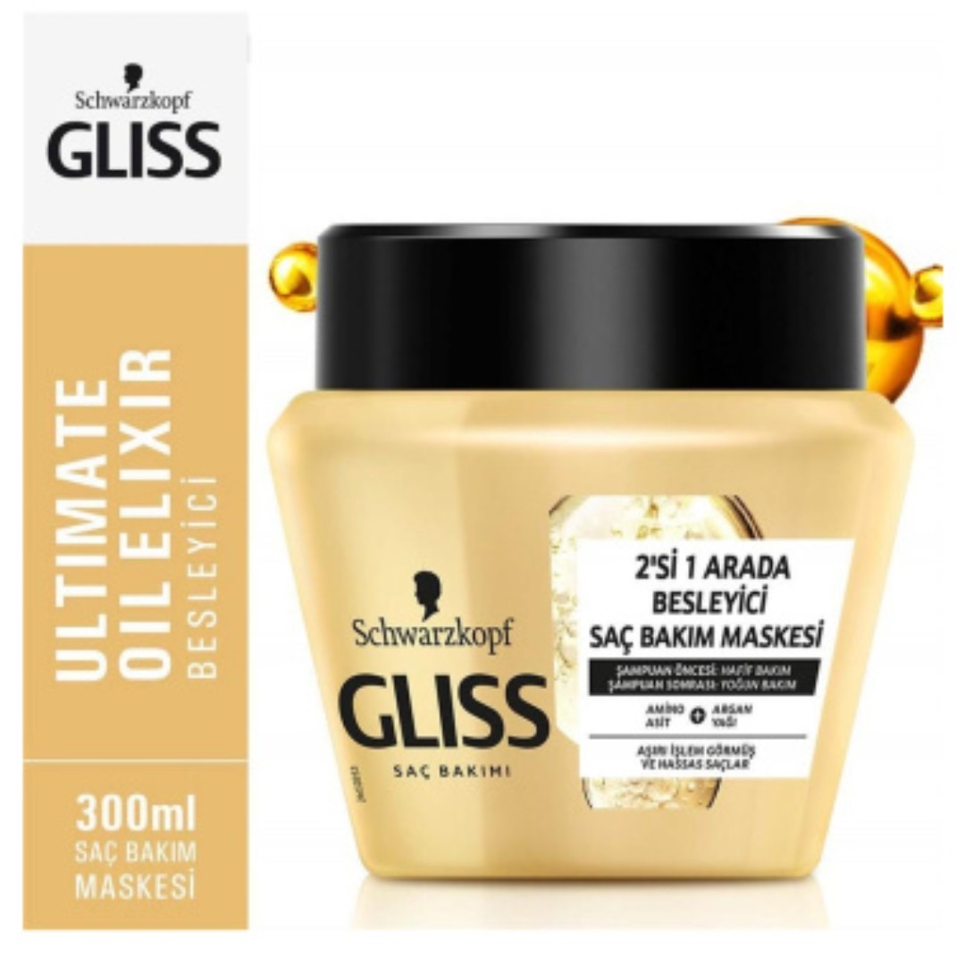 ماسک مو احیا کننده مدل Ultimate Oil Elixir مناسب موهای حساس و دارای موخوره 300 میل گلیس