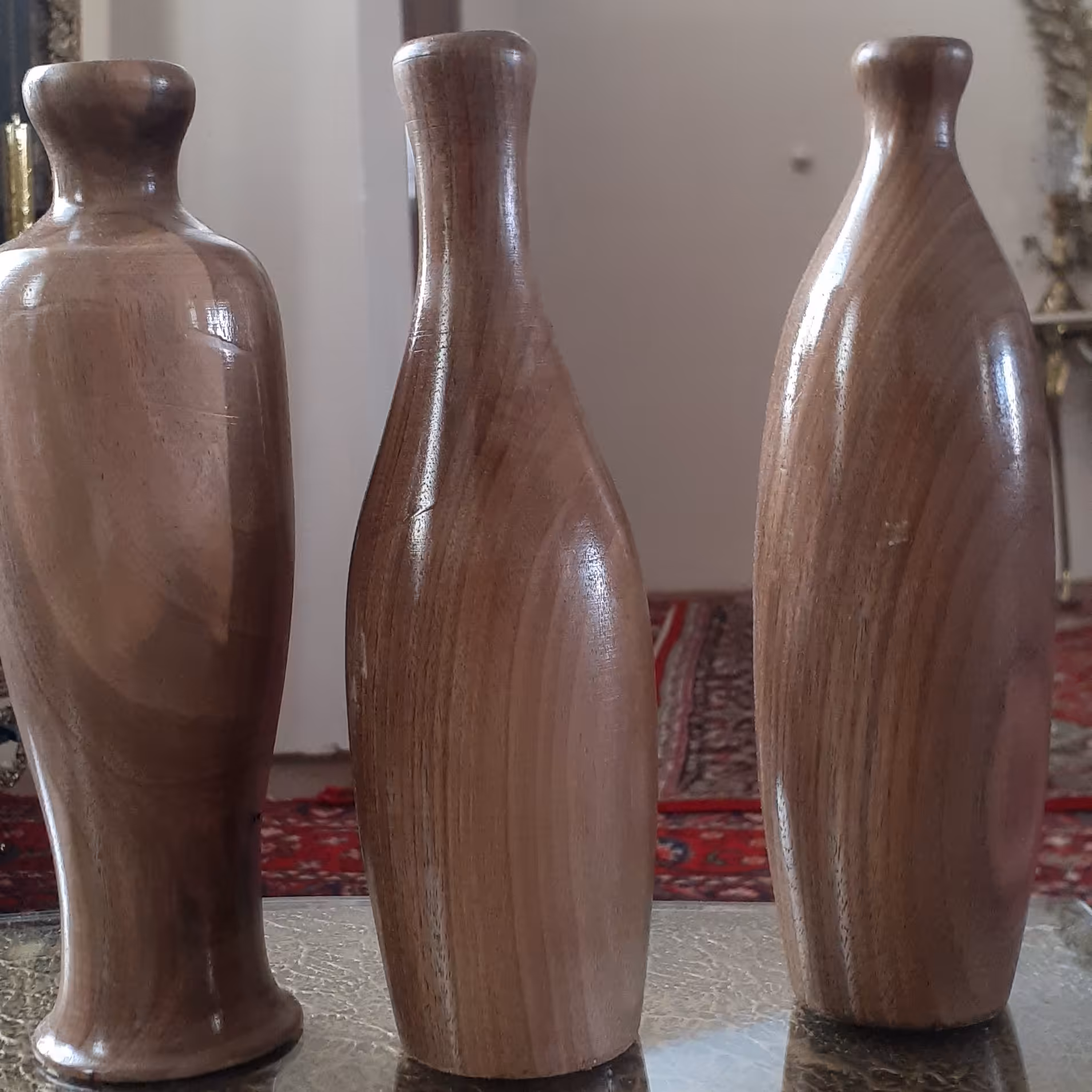 جا عودی و گلدان چوبی