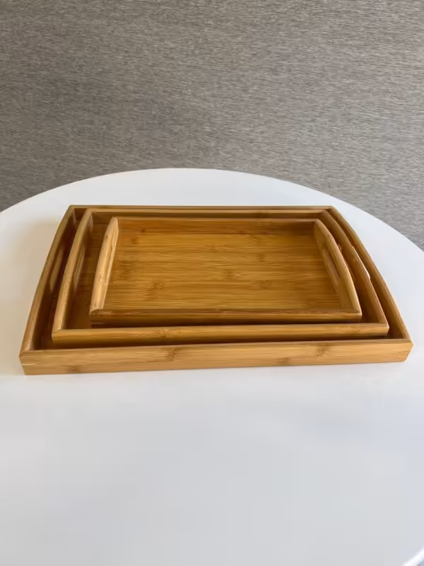 سینی مستطیلی دسته دار بامبو- در سه سایز