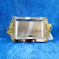 سینی پذیرایی استیل نگار بزرگ مدل رز کد 313 با ارسال رایگان