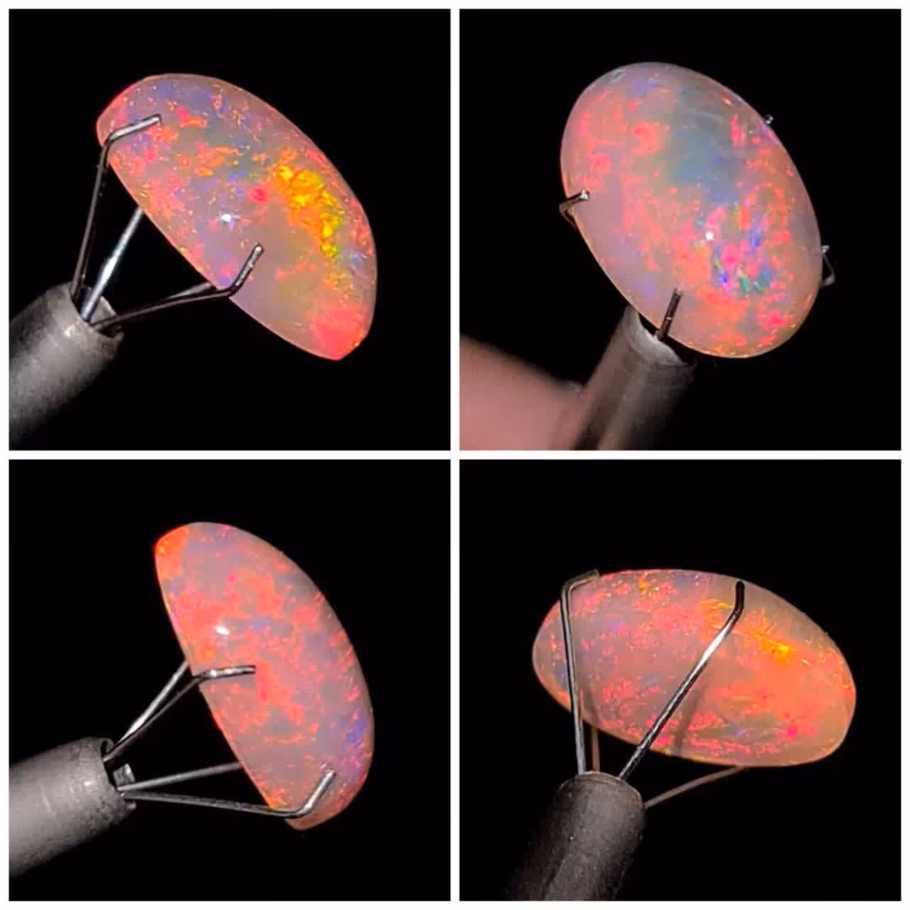 نگین اپال خاص اتیوپی 5قیراط با طول 1.5سانتی متر در عرض 1سانتی متر درجه یک و دارای انرژی فول فایر و بالاترین رفلکس