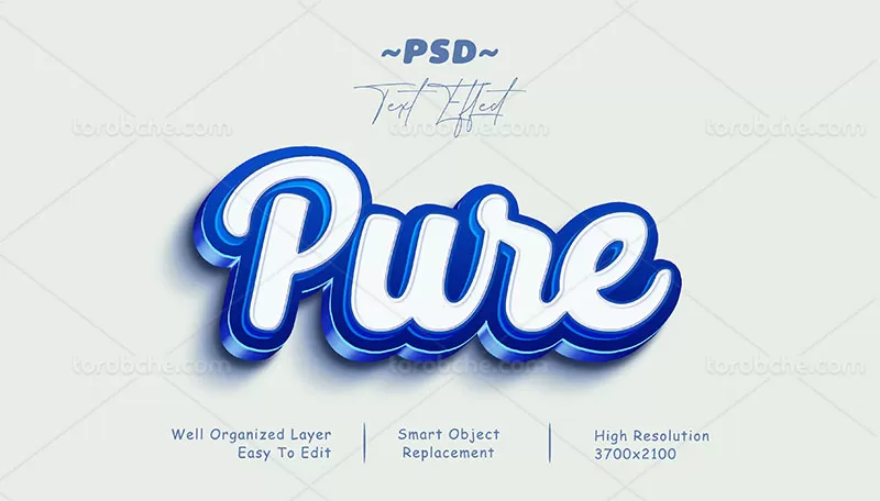 موکاپ افکت متن از زاویه رو به رو | گرافیک با طعم تربچه