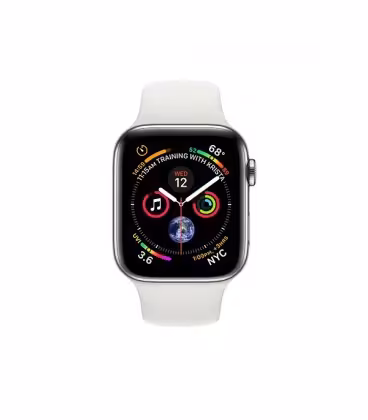 ساعت هوشمند اپل واچ سری 4 مدل Stainless Steel Case with White Sport Band