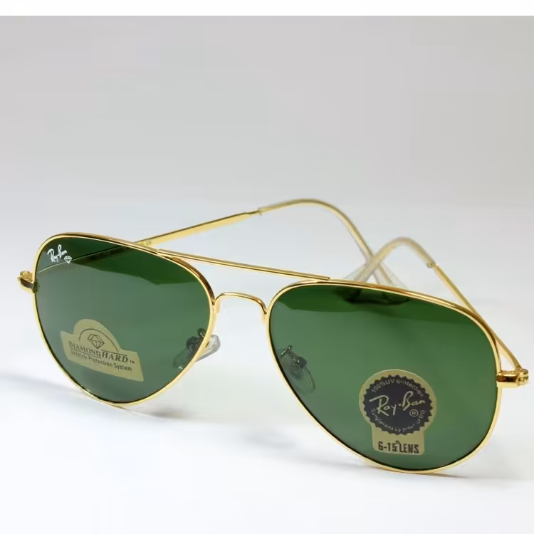 فریم عینک آفتابی مردانه خلبانی شیشه ای uv400  ریبن RB8