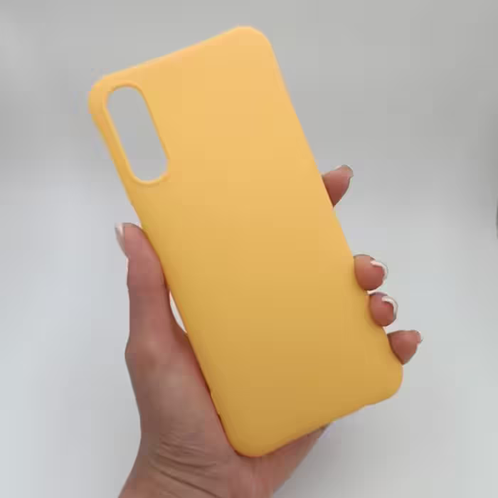 قاب گوشی A70 سامسونگ سیلیکونی ژله ای طرح ساده رنگ زرد کد 47904