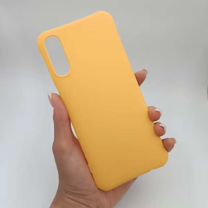 قاب گوشی A70 سامسونگ سیلیکونی ژله ای طرح ساده رنگ زرد کد 47904