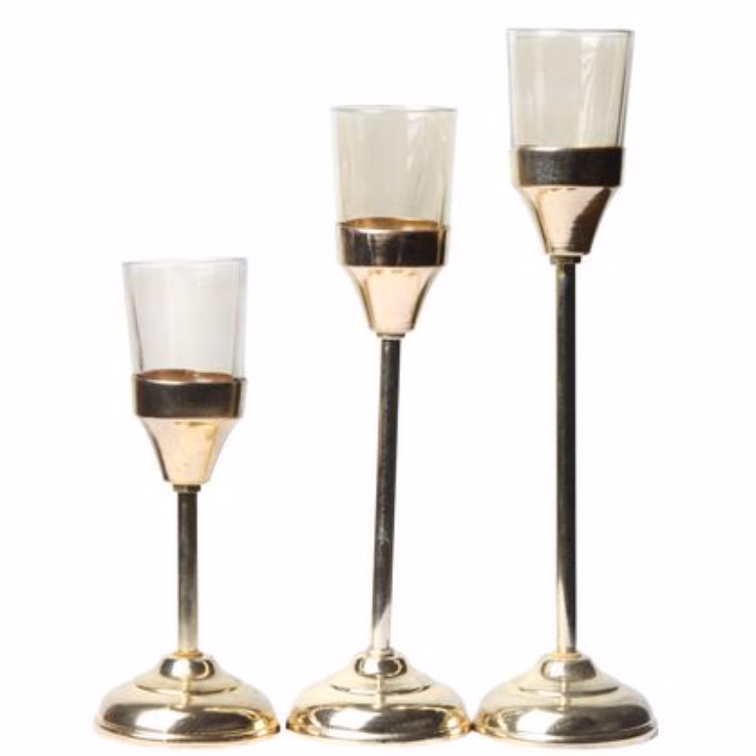 جاشمعی مدل حباب رنگ ثابت طلایی بسته ی 3 عددی