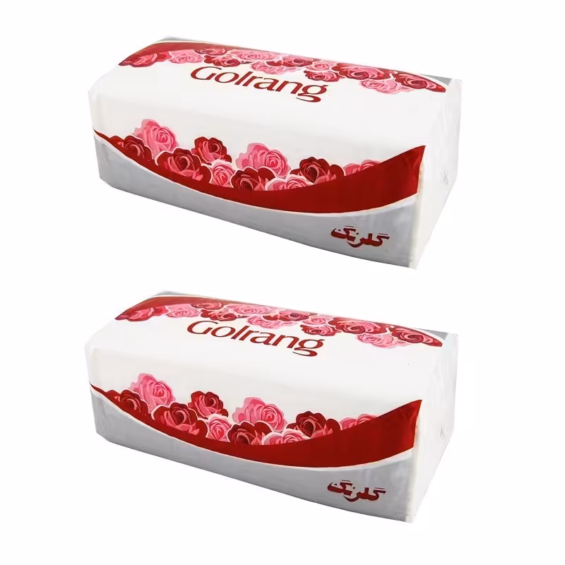 دستمال کاغذی 250 برگ گلرنگ مدل گل پونه بسته 2 عددی