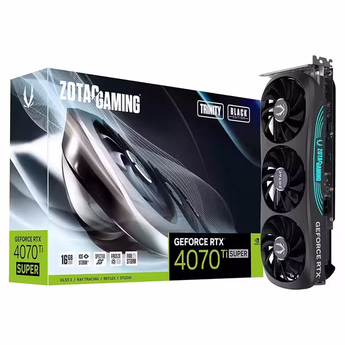 کارت گرافیک ZOTAC GAMING GeForce RTX 4070 Ti SUPER Trinity Black Edition 16GB | آی تی هوم