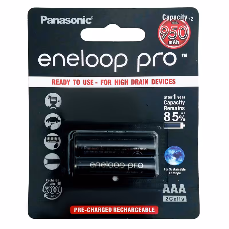 باتری نیم قلمی قابل شارژ پاناسونیک مدل eneloop-pro بسته دو عددی