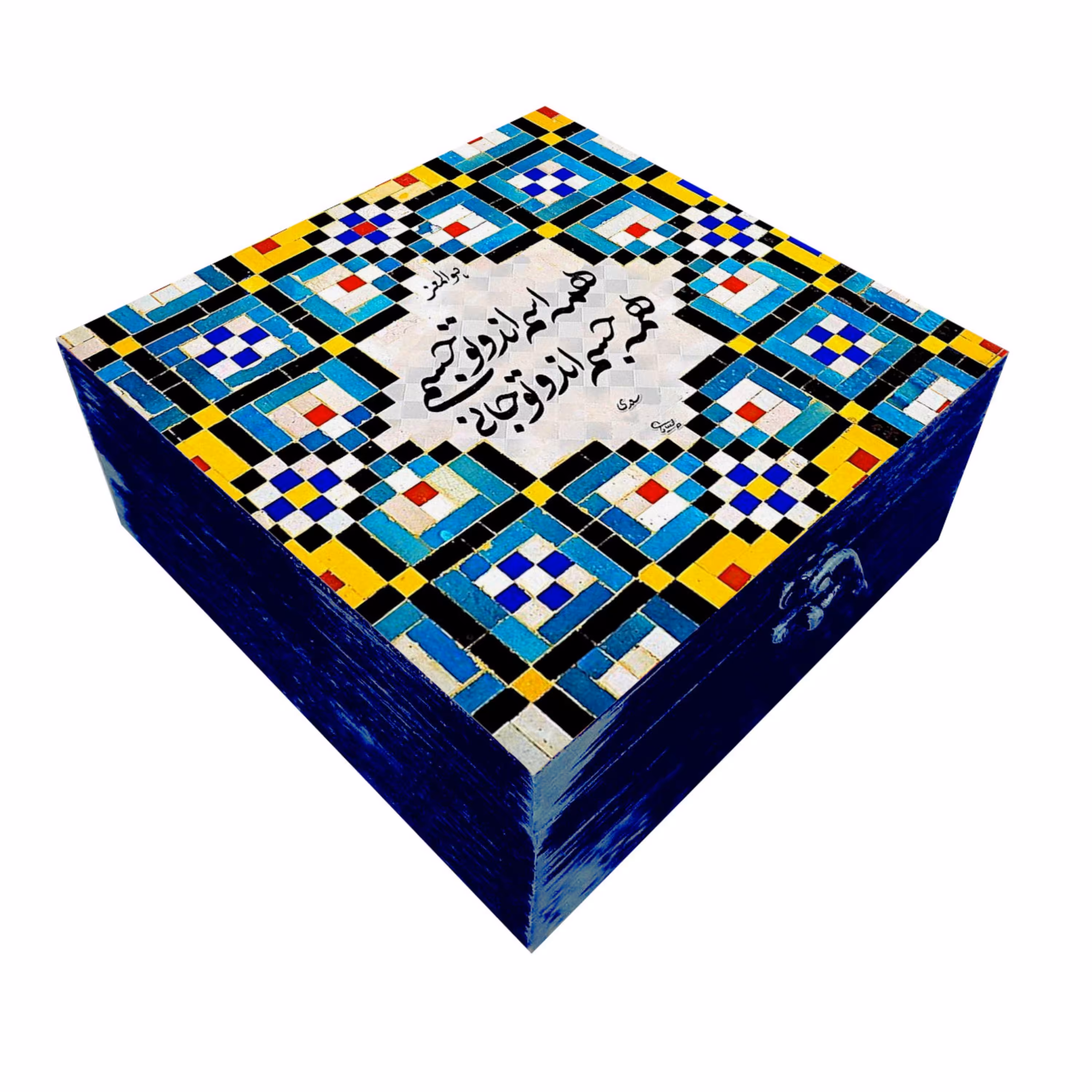 جعبه هدیه چوبی مدل سنتی طرح کاشی 42