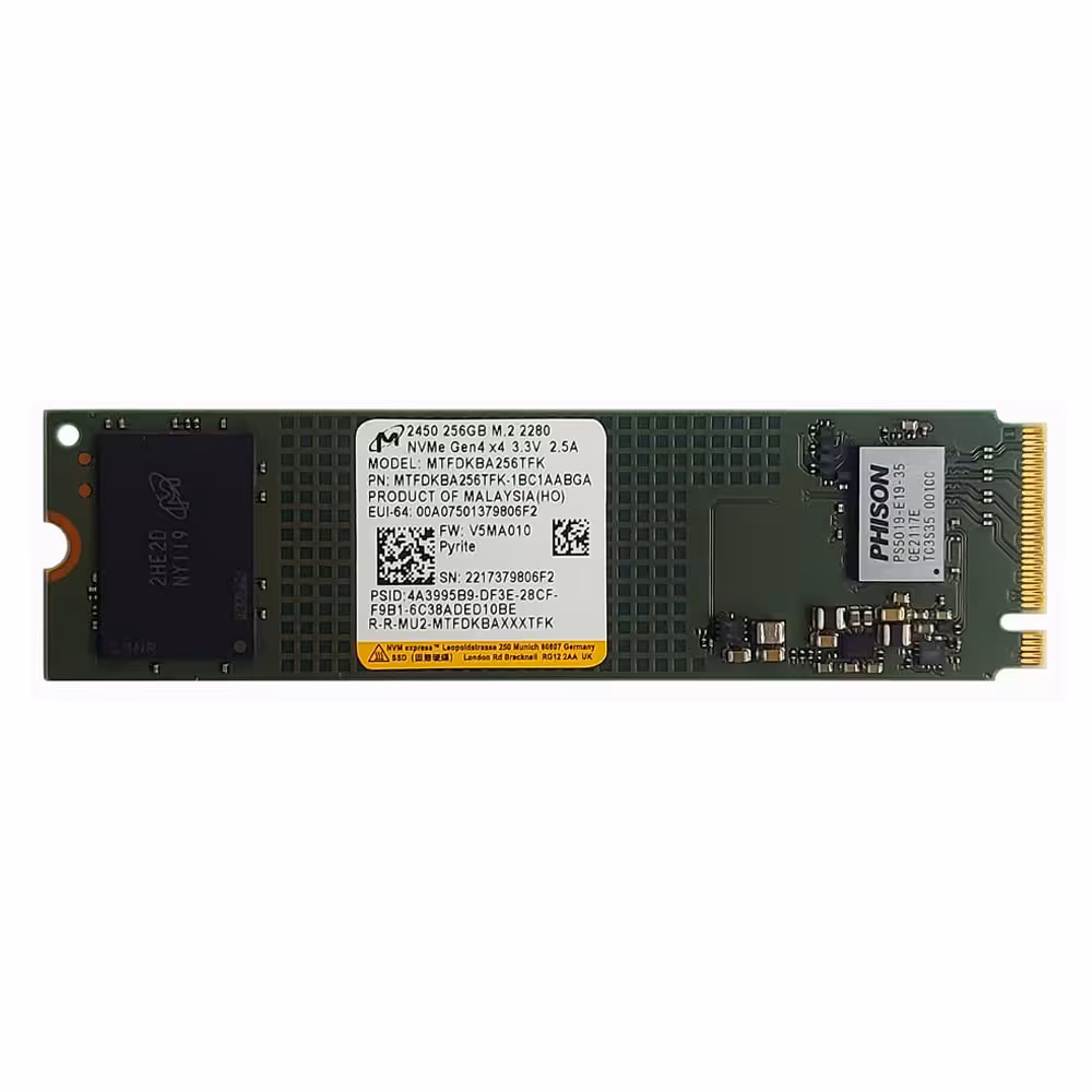 اس اس دی اینترنال میکرون M.2 2280 NVMe مدل 2450 ظرفیت 256 گیگابایت