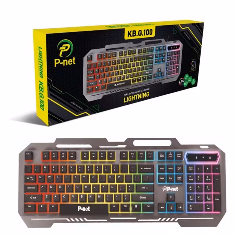 کیبورد گیمینگ RGB دار پی نت P-Net KB.G.100