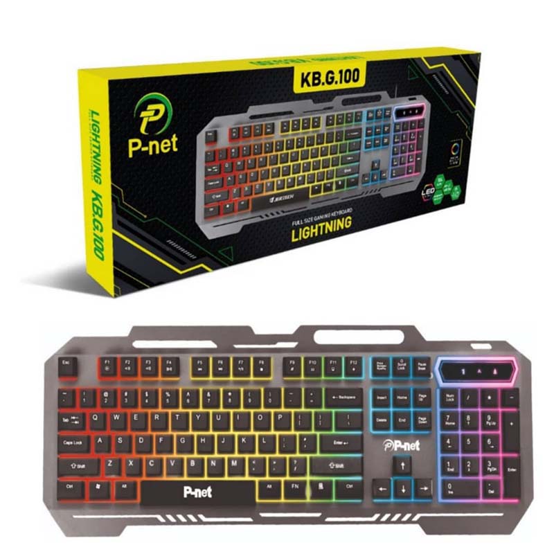 کیبورد گیمینگ RGB دار پی نت P-Net KBG100