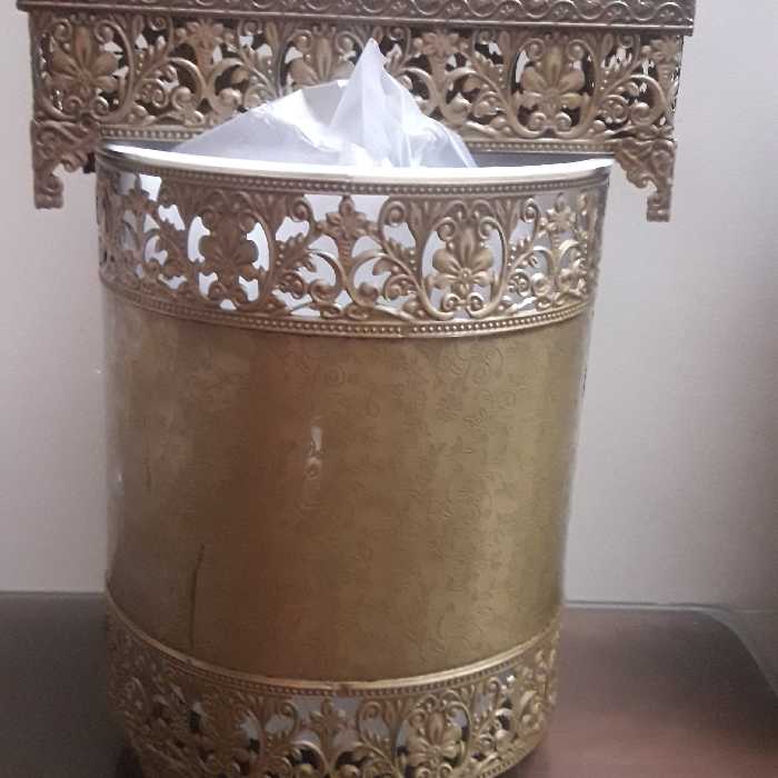 سطل و جا دستمال فلزی 