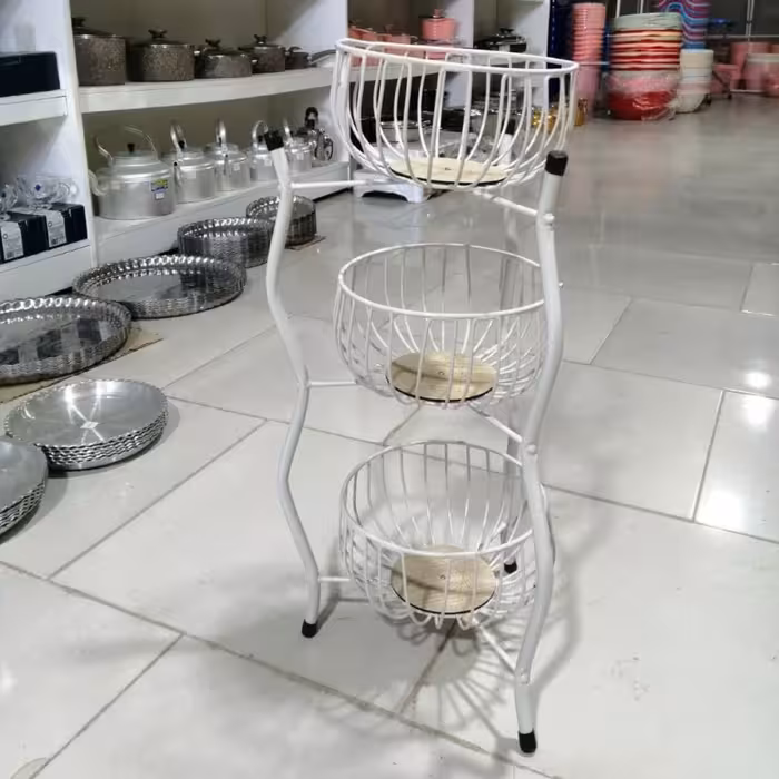 جاپیازی 3طبقه گرد روکشدار سبدسیب زمینی پیاز 