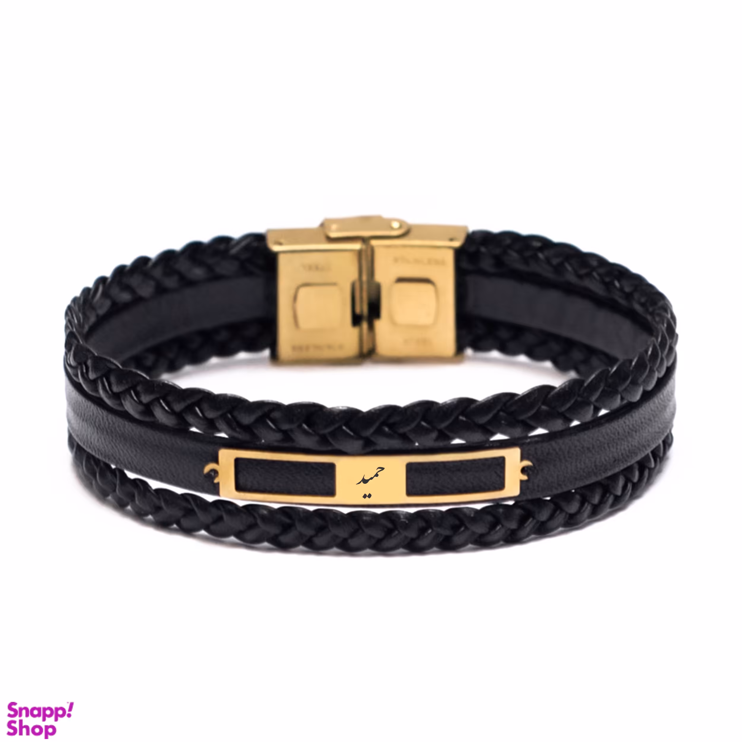 دستبند طلا 18 عیار مردانه لیردا مدل اسم حمید کد 1235