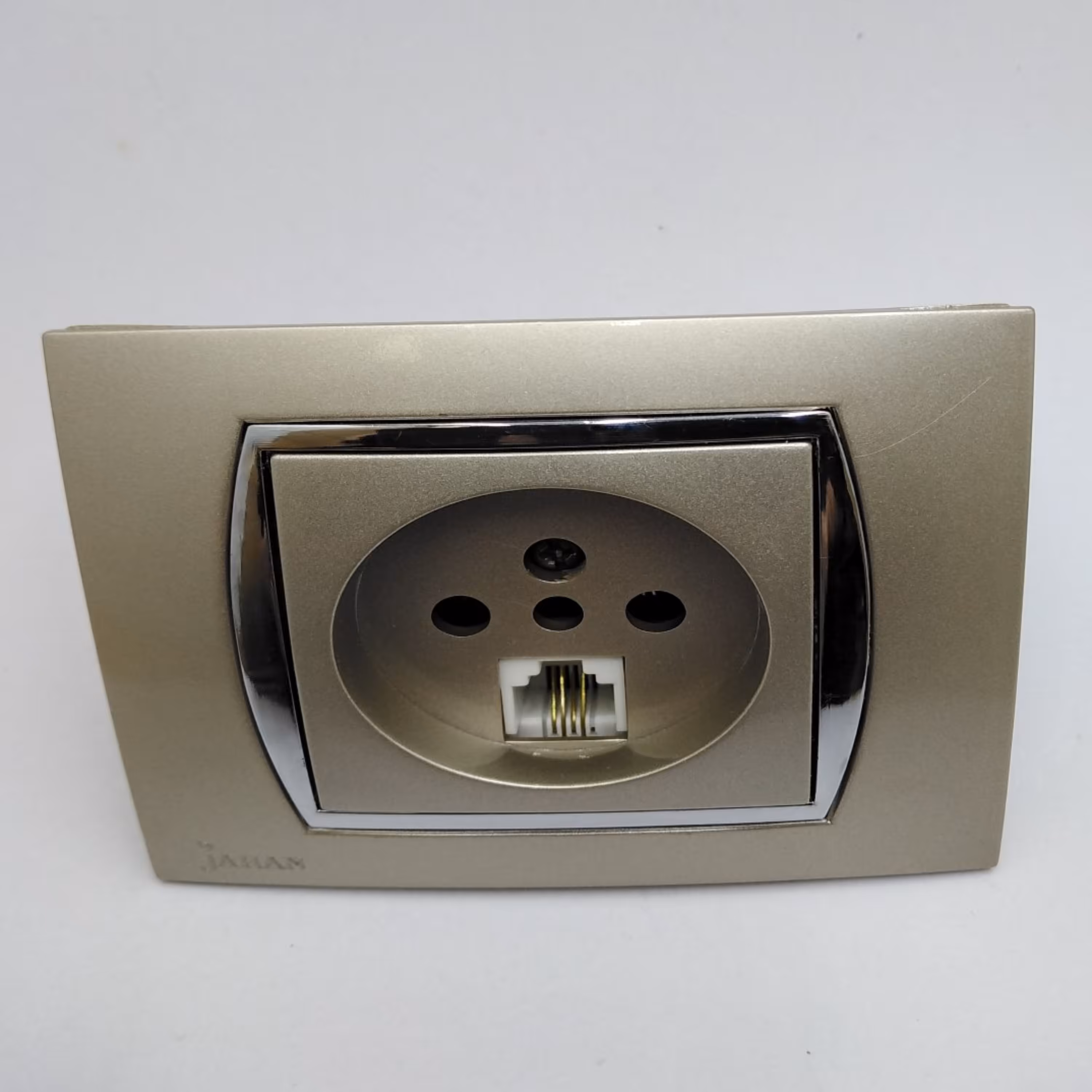 پریز تلفن بژ استیل جهان الکتریک