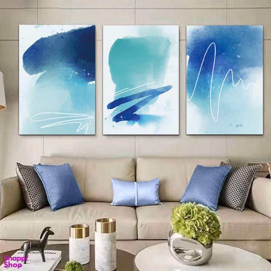 تابلو شاسی بکلیت طرح نقاشی آبرنگی مدل SH-306 مجموعه 3 عددی