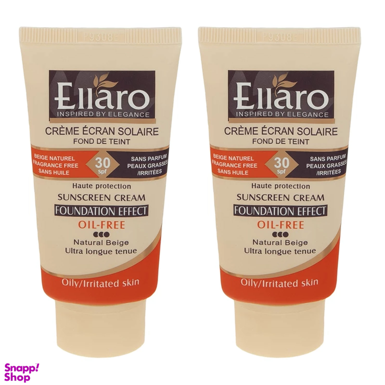 کرم ضد آفتاب فاقد چربی الارو با SPF30 رنگ بژ طبیعی حجم 40 میلی لیتر مجموعه 2 عددی