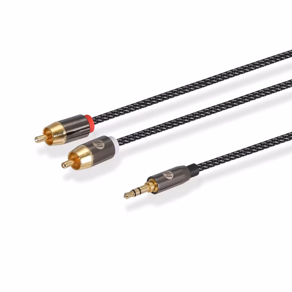 کابل AUX پرو 3متری استریو Cable Aux 3.5 mm Pro to 2RCA HP
