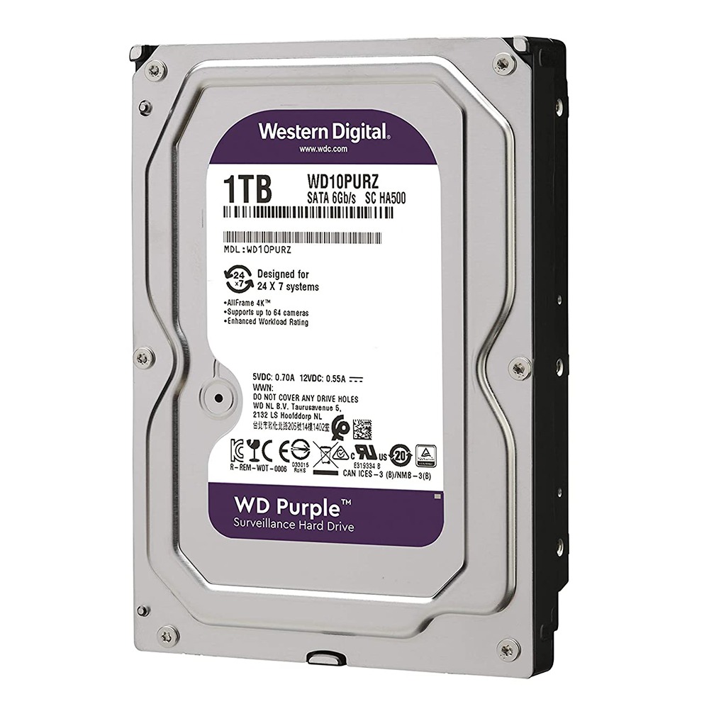 خرید هارد دیسک اینترنال وسترن HDD Western Digital 1TB Purple با بهترین قیمت