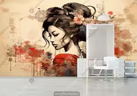 پوستر دیواری آرایشگاه زنانه طرح مدل مو شینیون HQ-1547