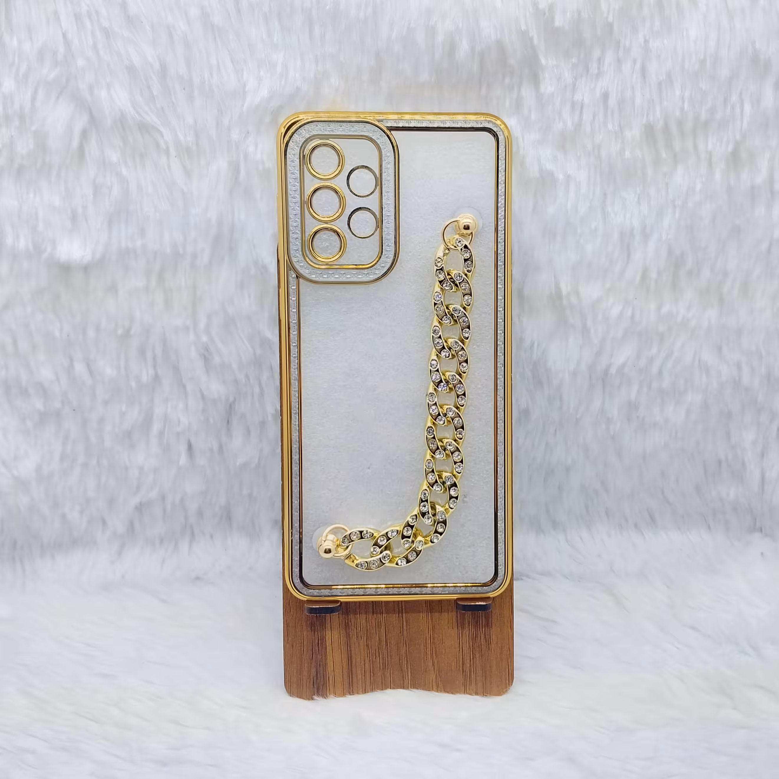 گارد (قاب) دخترانه گوشیA33 5G مدل دستبندی کارتیر رنگ سفید مناسب گوشی Samsung A33 5G