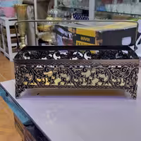 جاقاشقی دسته دار زنبیلی انتیک طرحدار بسیار شیک فلزی گلدار 