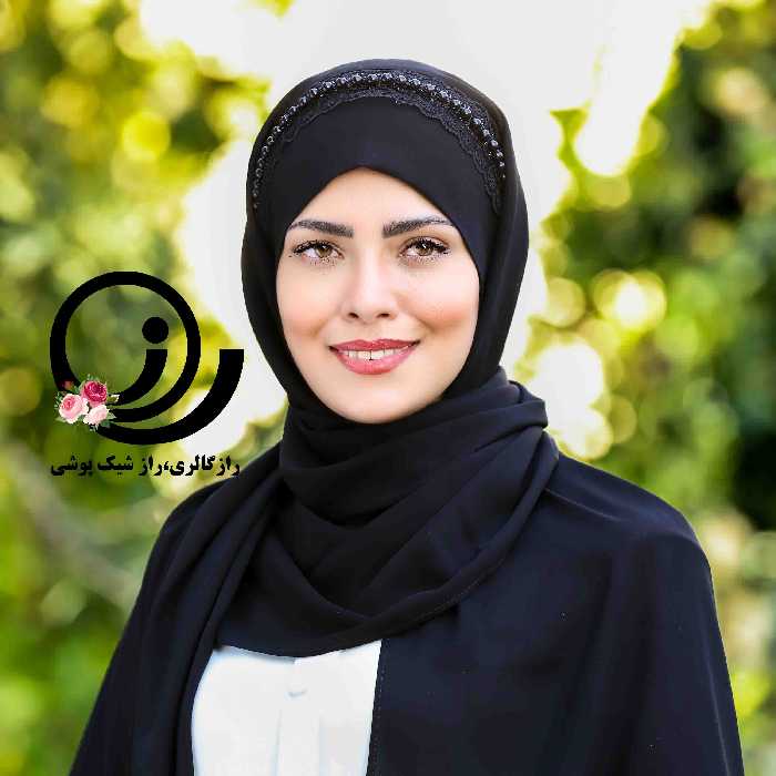 هدشال تل مرواریدی مشکی کرپ حریر رازگالری