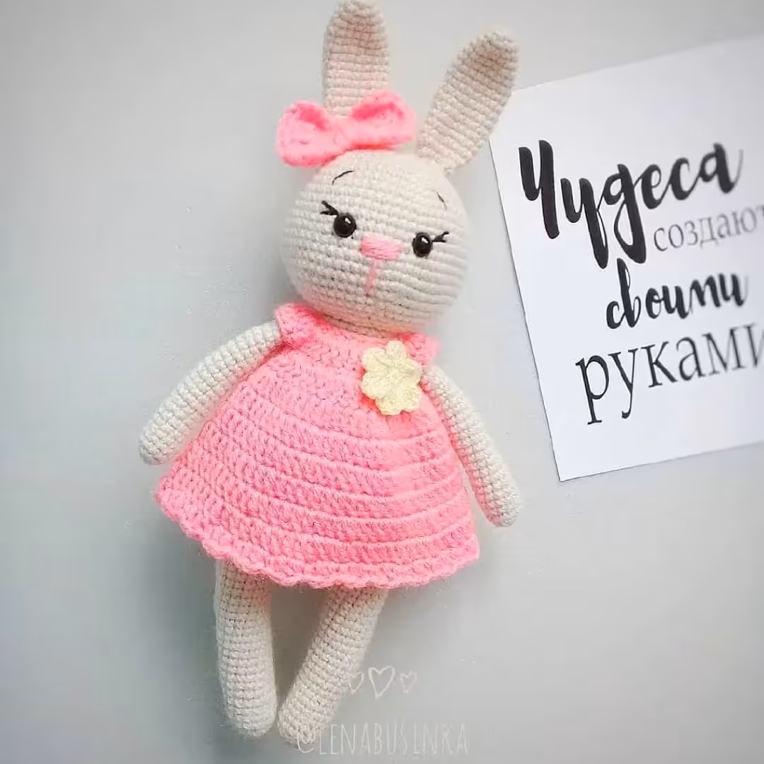 عروسک خرگوش تپل دستباف ناری