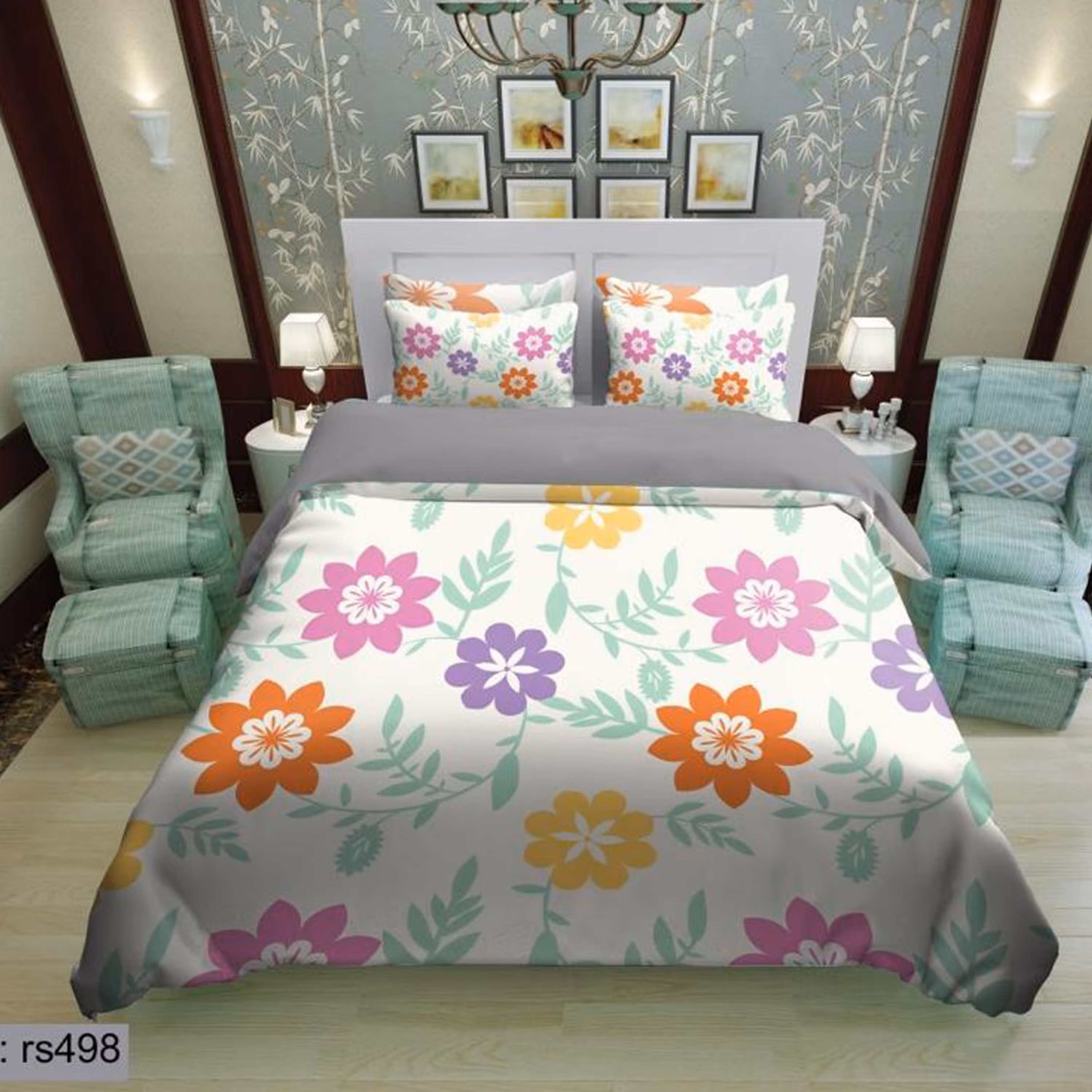 سرویس روتختی 2 نفره تنسل چاپی برندترک لند(Turk Land) rs 498