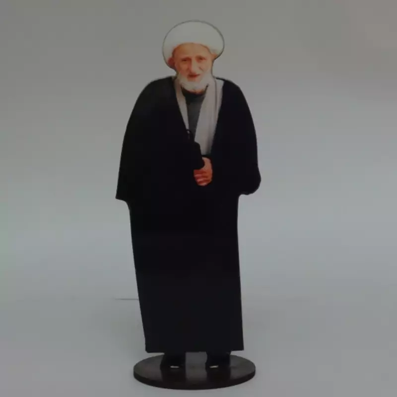 012809-استند(آیت الله بهجت) تندیس کوچک رومیزی قابل استفاده به صورت دکوری در محل کارومنزل 20700608