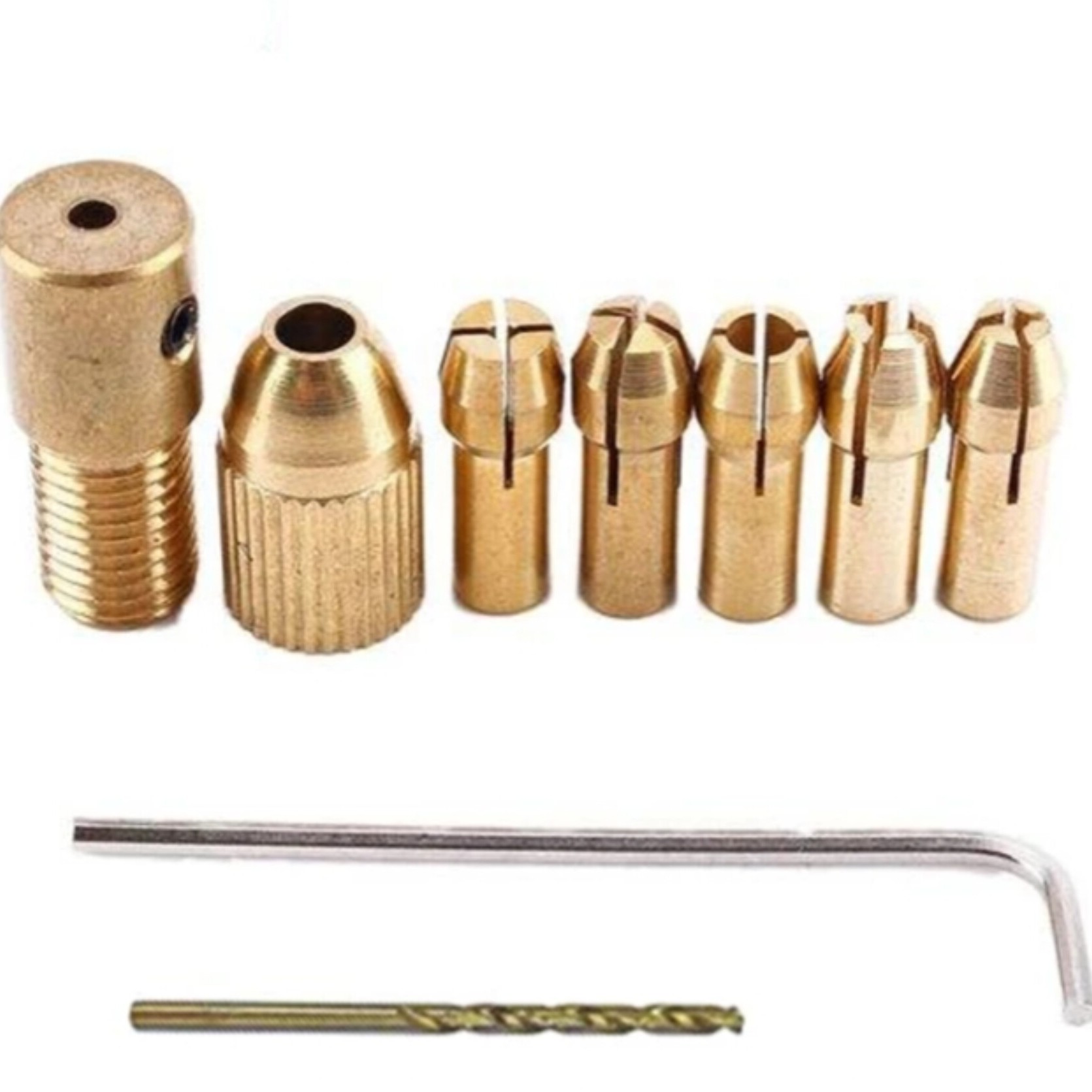  مته سه نظام شفت 2 همراه با کولپد مینیاتوری مجموعه 10عددی درجه یک 