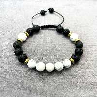 دستبند سنگ مدل اسپرت سنگ اصل هائولیت و لاوا