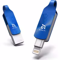 آدام المنتس فلش مموری لایتنینگ مدل iKlips DUO Plus ظرفیت 128 گیگابایت آبی - Hiapple.ir