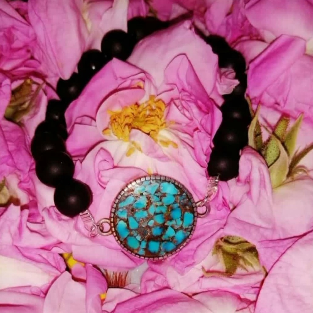 دستبند حرز صغیره فیروزه باسنگ فیروزه  اصل نیشابور  