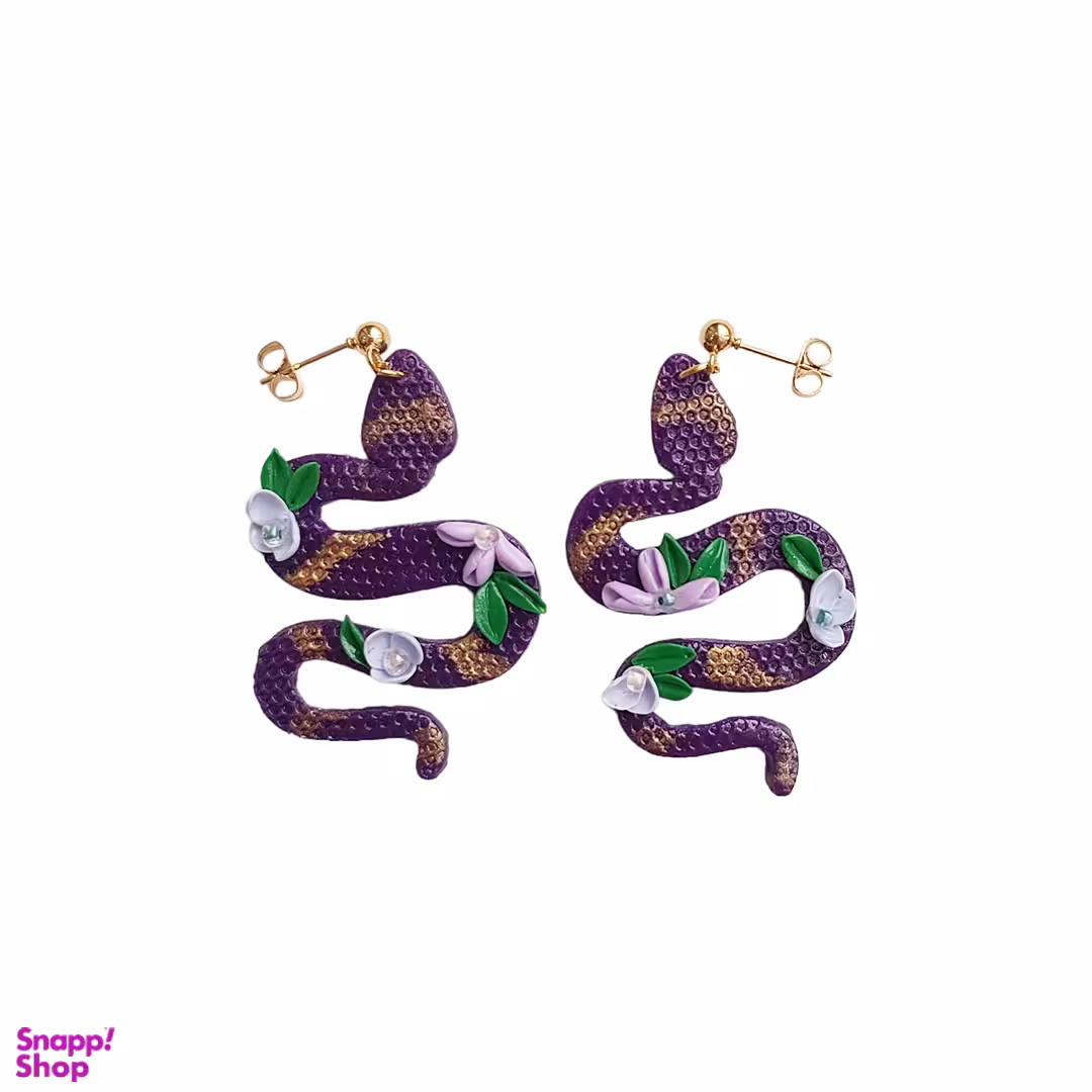 گوشواره پلیمری طرح مار کد C14