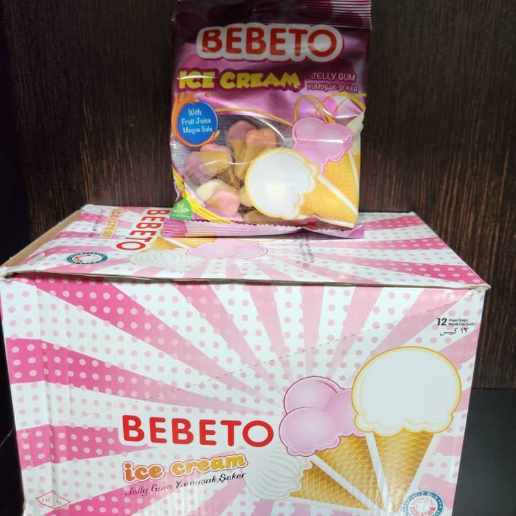 پاستیل ببتو(BEBETO) بستنی(عمده و قیمت بسته ی 12عددی)