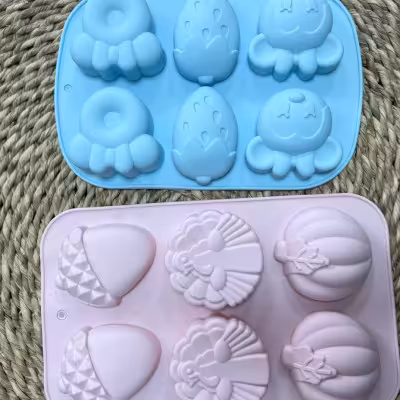 قالب ژله 6قسمته طرح کدو گل و‌ دونات و ….