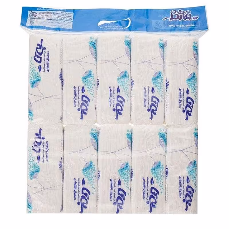 دستمال کاغذی 100 برگ بی تا مدل A12 بسته 10 عددی